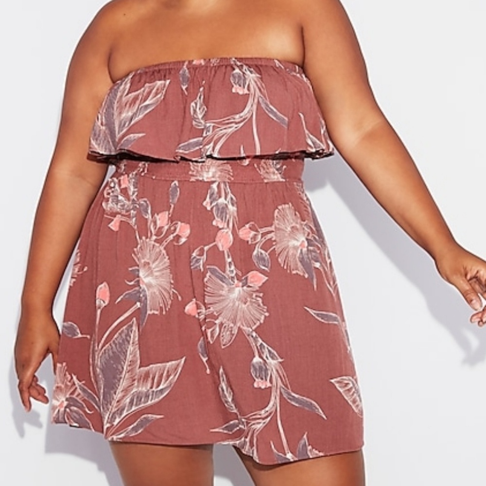 Express strapless ruffle dress